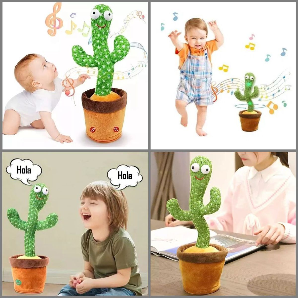 GENERICO - Cactus Bailarín Musical y Repetidor de Voz Recargable