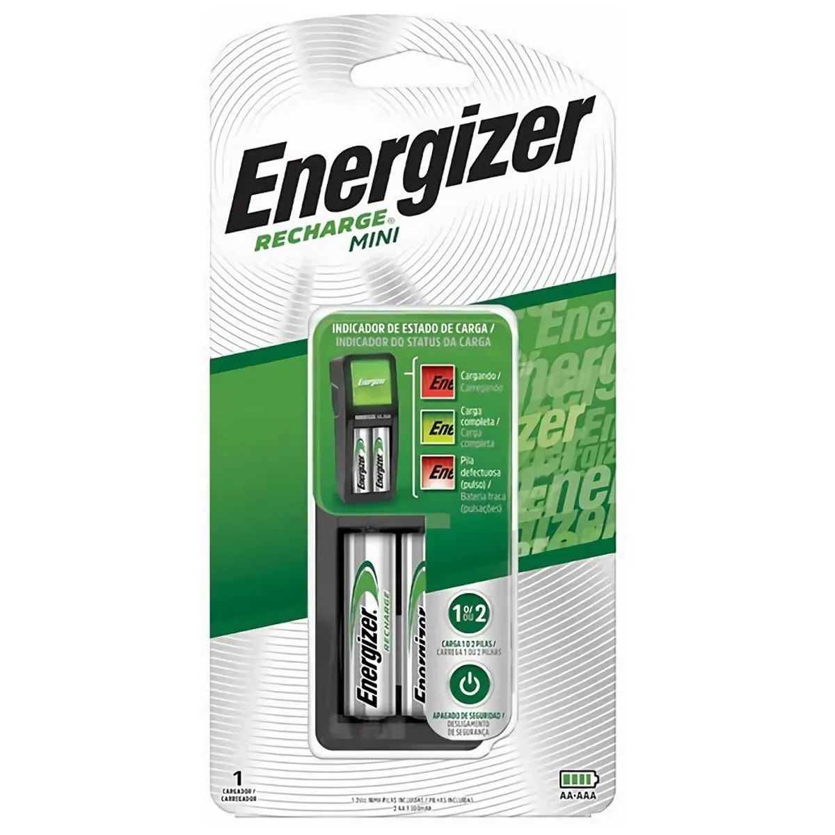 ENERGIZER - Cargador de Pilas Recargables AA/AAA Energizer + 2 Pilas AA