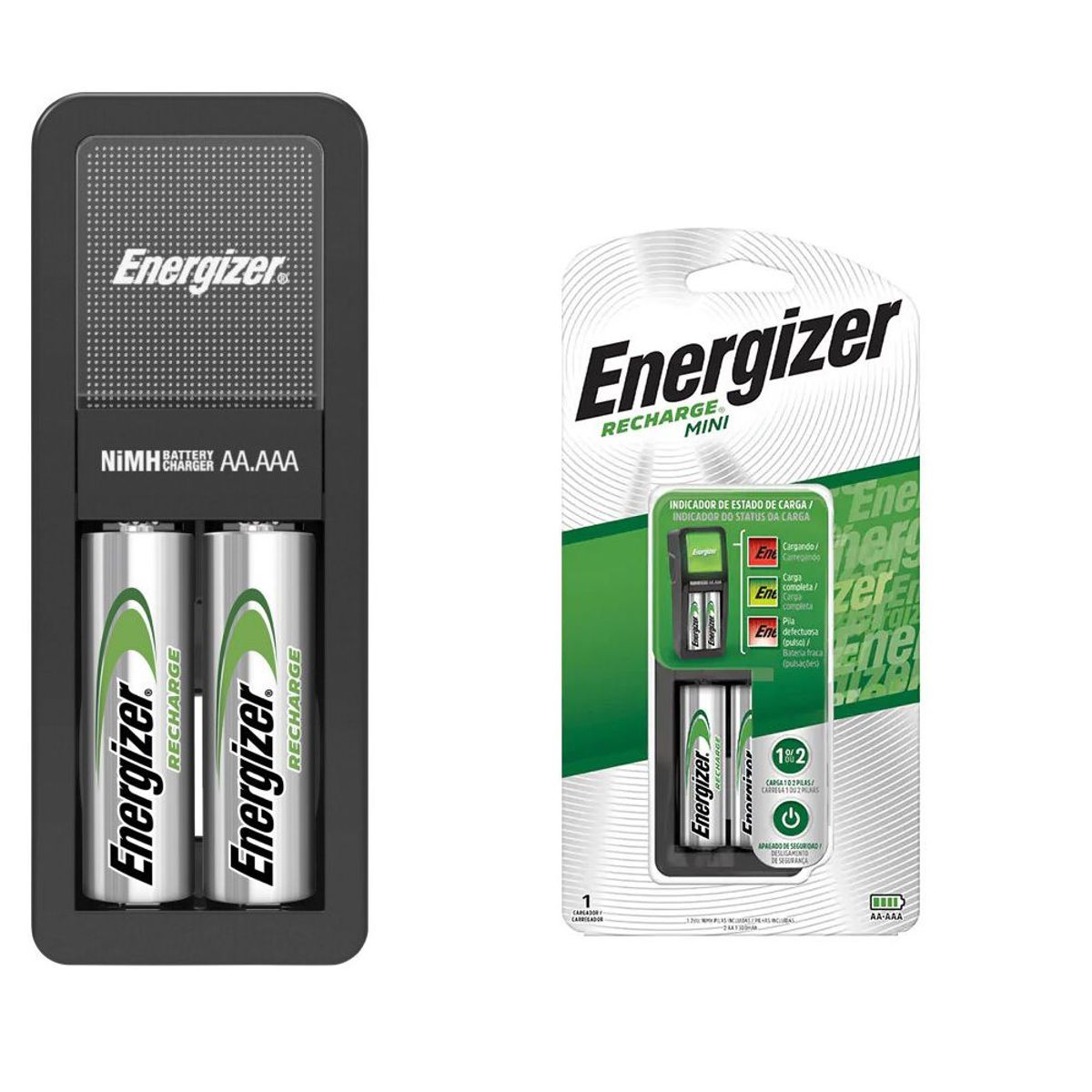 ENERGIZER - Cargador de Pilas Recargables AA/AAA Energizer + 2 Pilas AA