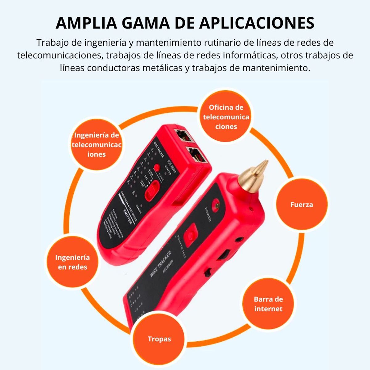 GENERICO - Rastreado de Cable Red LAN Multifuncional Localizador de Fallas JS828