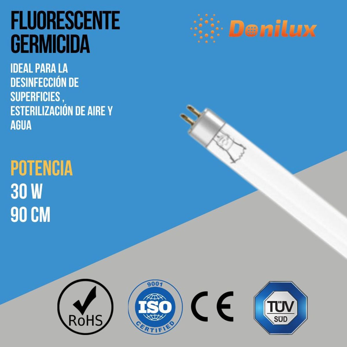 DONILUX - Fluorescente germicida 30w UV-C T8 DONILUX