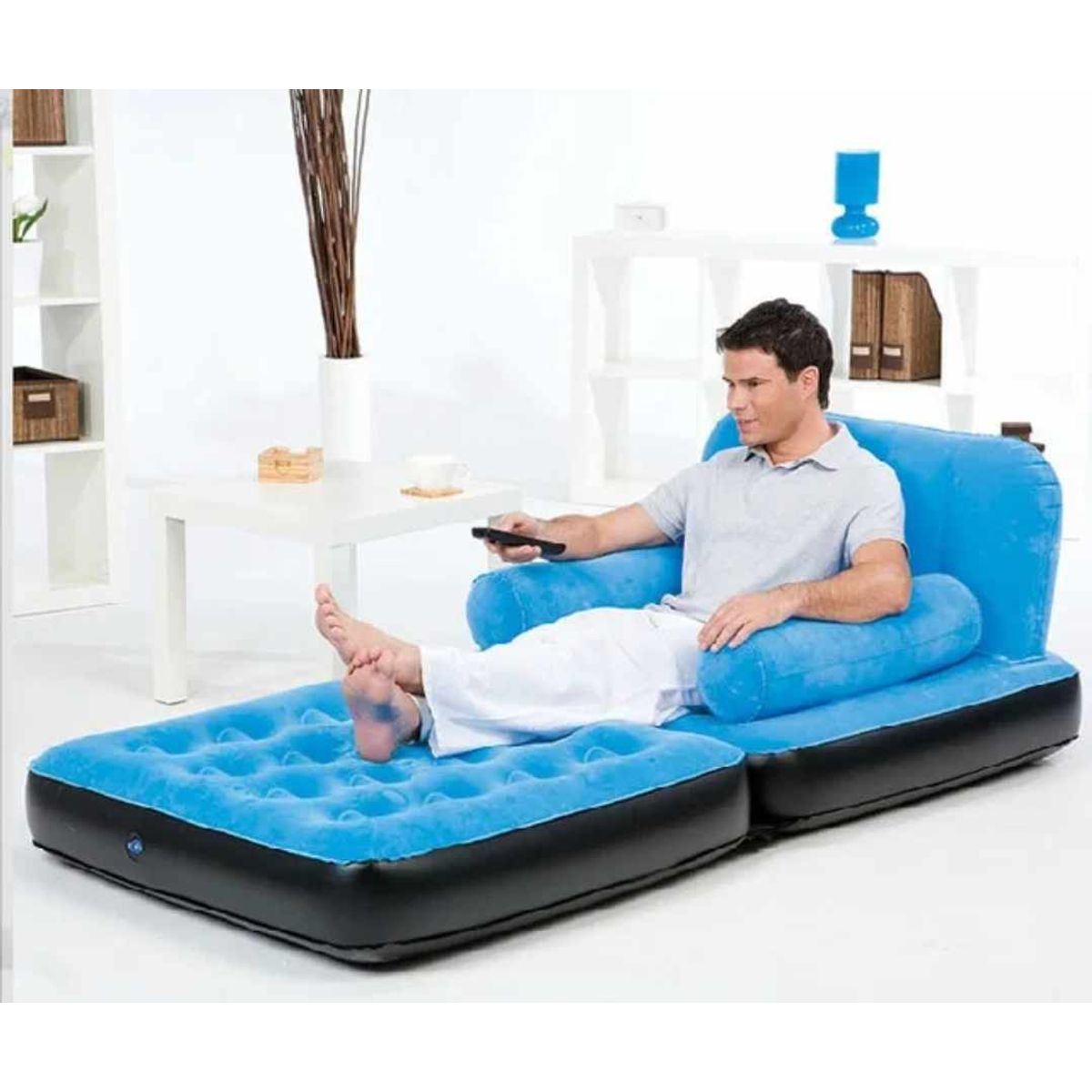 GENERICO - Sillon Puff Gigante Sofa Cama Inflable de Casa Interior Jardin Sala