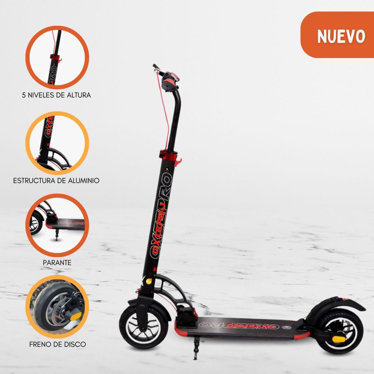 OXIEPRO - Scooter Grande de Aluminio «URPI» Red