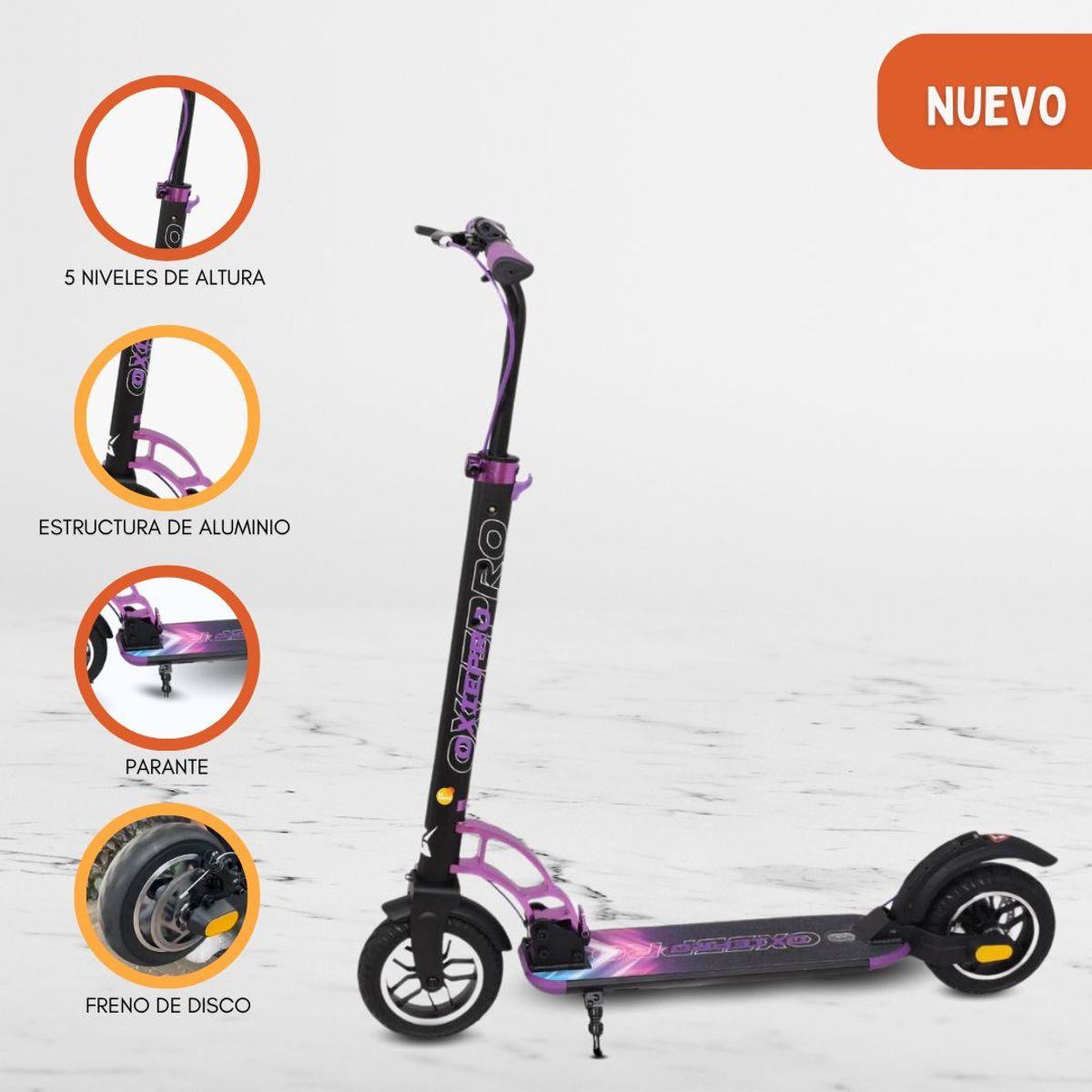 OXIEPRO - Scooter Grande de Aluminio «URPI» Purple