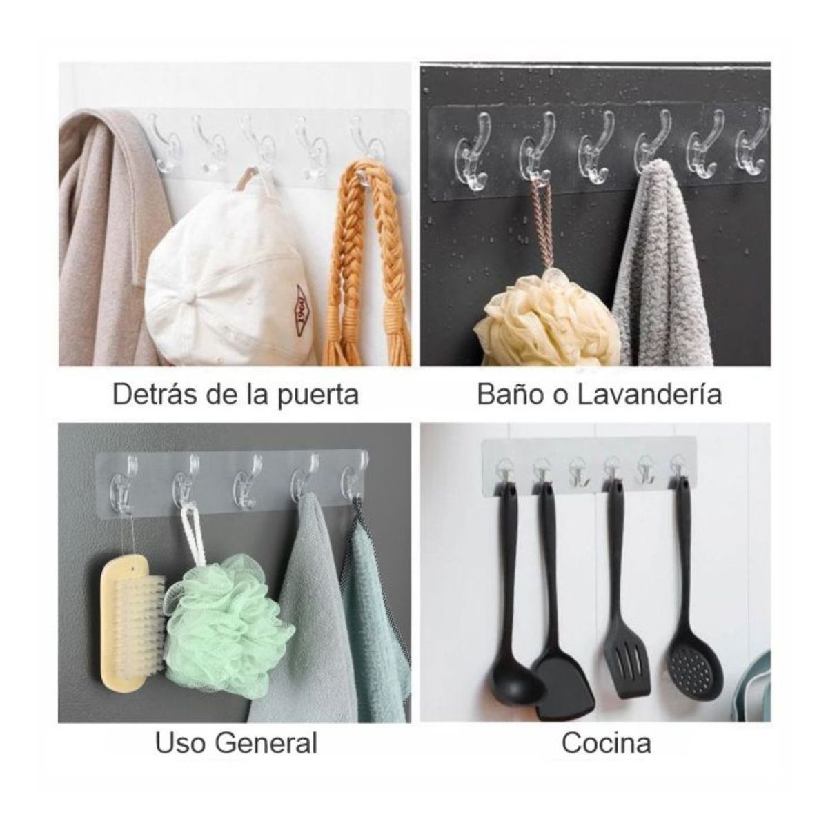 GENERICO - Gancho Perchero Adhesivo-Multifuncional - PACK 2