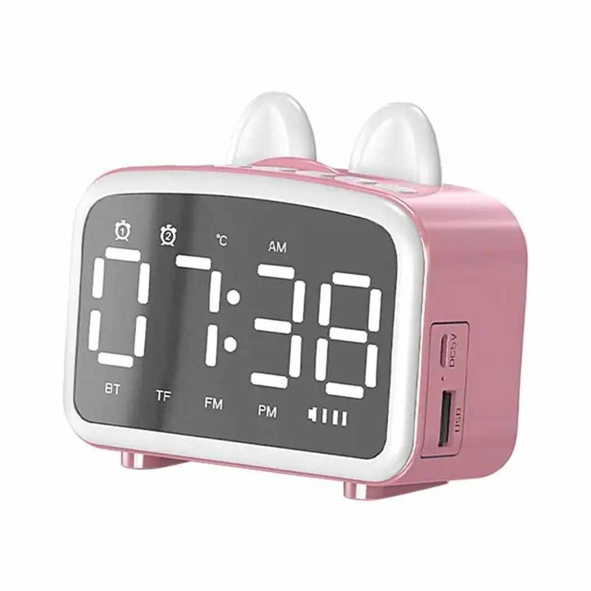 GENERICO - Despertador Alarma Reloj Gatito Kawai Reloj Radio Digital Parlante LED