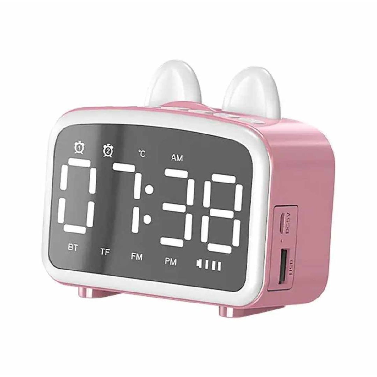 GENERICO - Despertador Alarma Reloj Gatito Kawai Reloj Radio Digital Parlante LED