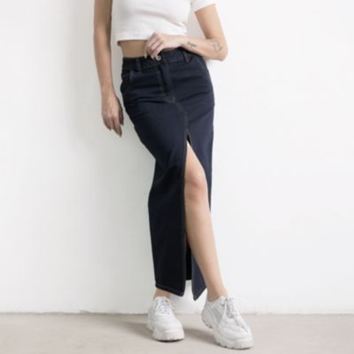 DESIRE - Falda Midi Jean Mujer Desire