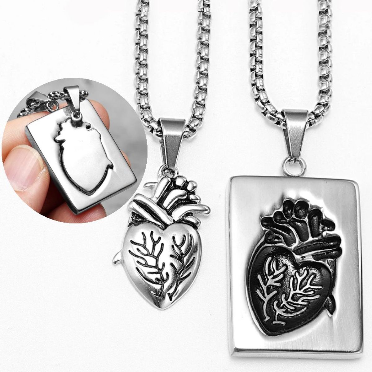 GENERICO - Collar de Pareja  de Corazon mi Otra Mitad - Acero Inoxidable