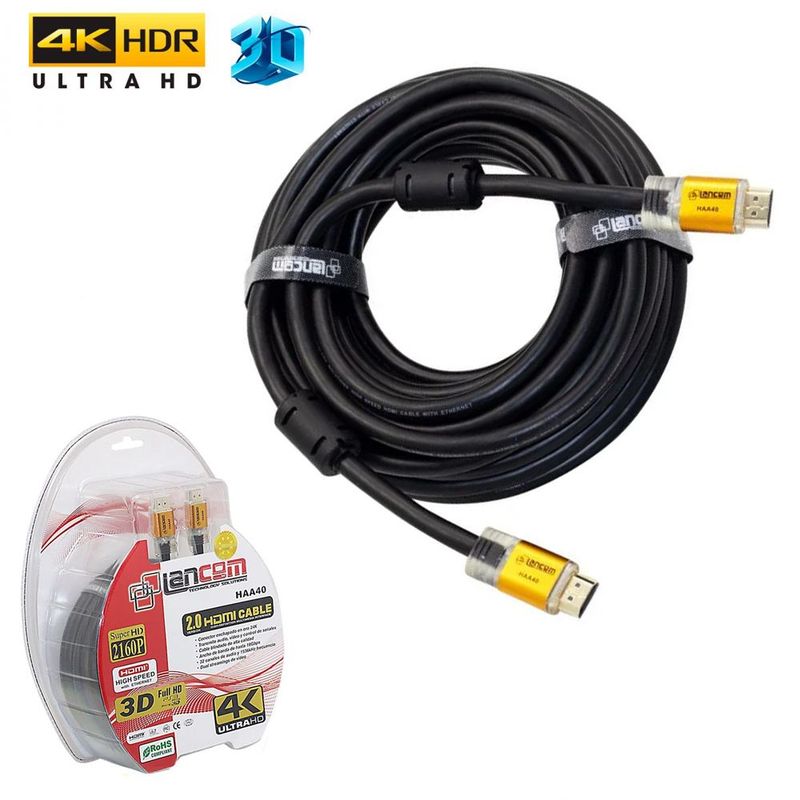LANCOM - Cable Hdmi 2.0 4k Ultra Hd Lancom 3D 1.8 Metros 2160p PVC HAA40