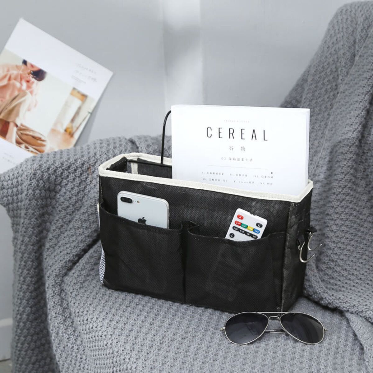 ELMEJORPRECIO - Organizador Colgante con Bolsillos Multiuso Negro