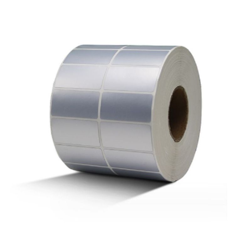JPSYSTEMS - 1 rollo 3000 etiquetas adhesivas polipropileno plateado 2x1"