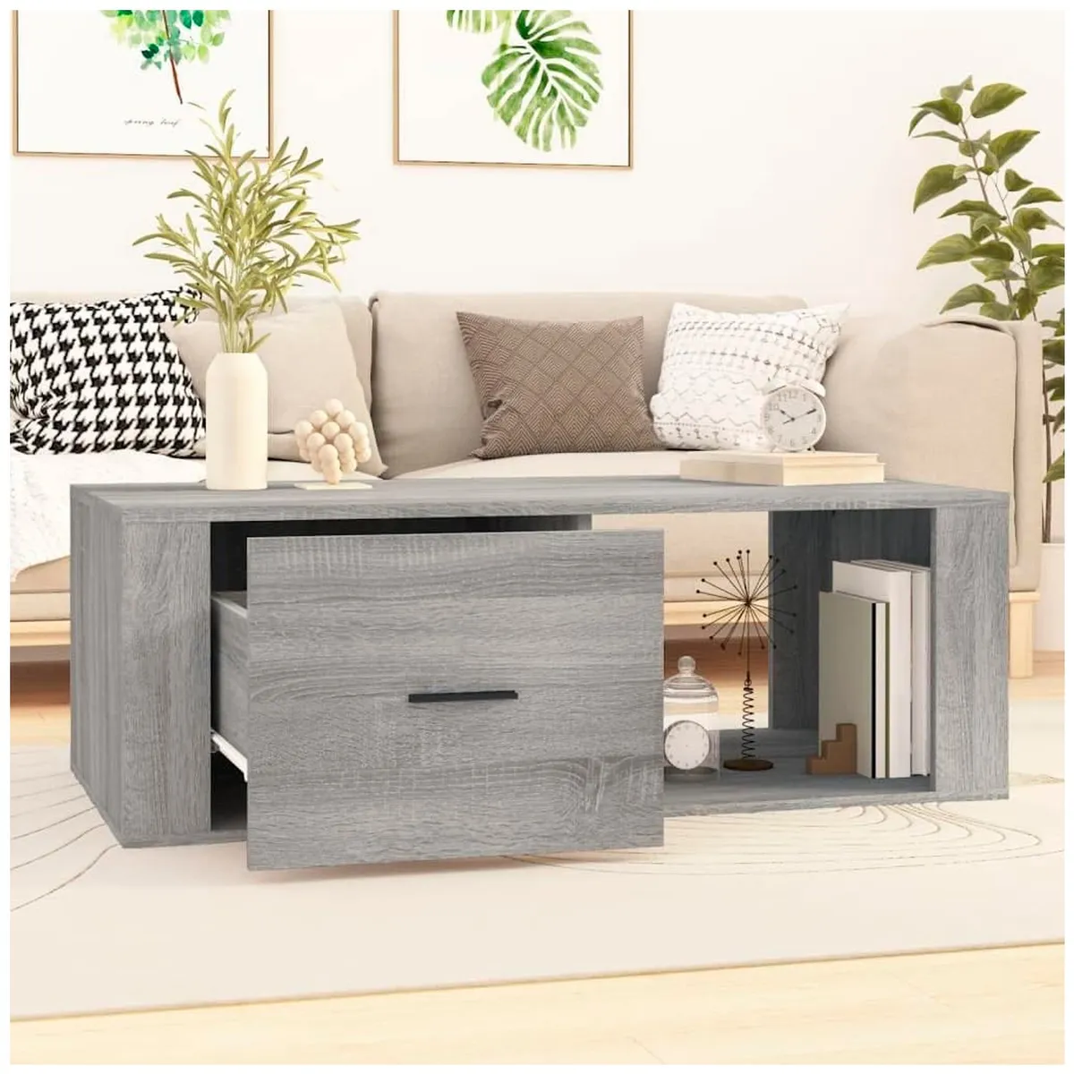 VENTITAS HOME - Mesa de Centro Ricardinna Ventitas Home Roble Gris