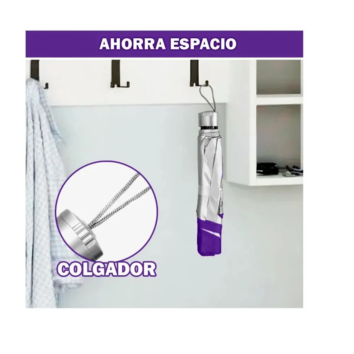 GENERICO - Sombrilla Paraguas de Mano Plegable para Sol o Lluvia