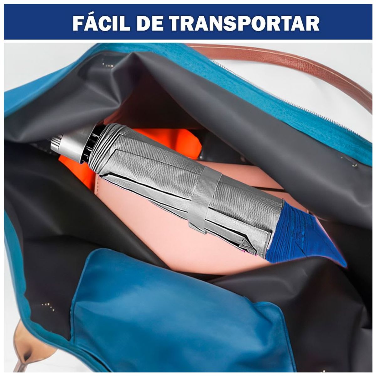 GENERICO - Paraguas Plegable Sombrilla de Mano para Sol o Lluvia