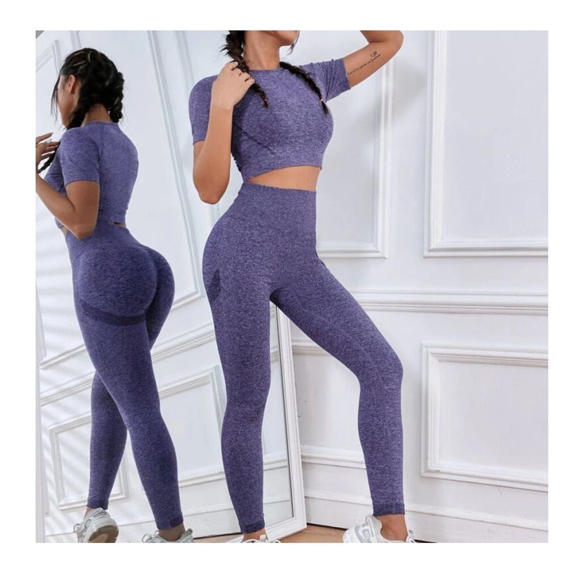 OEM - Set Leggins Top Manga Corta Efecto PUSH UP Dama Tipo Shein