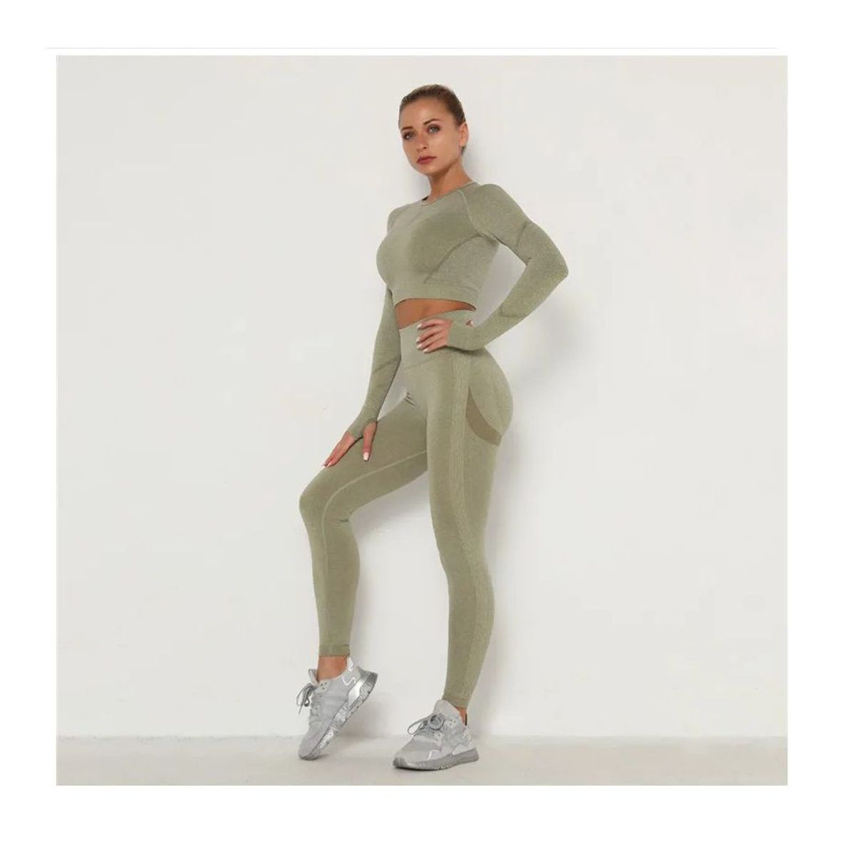 OEM - Set Leggins Top Manga Corta Efecto PUSH UP Dama Tipo Shein