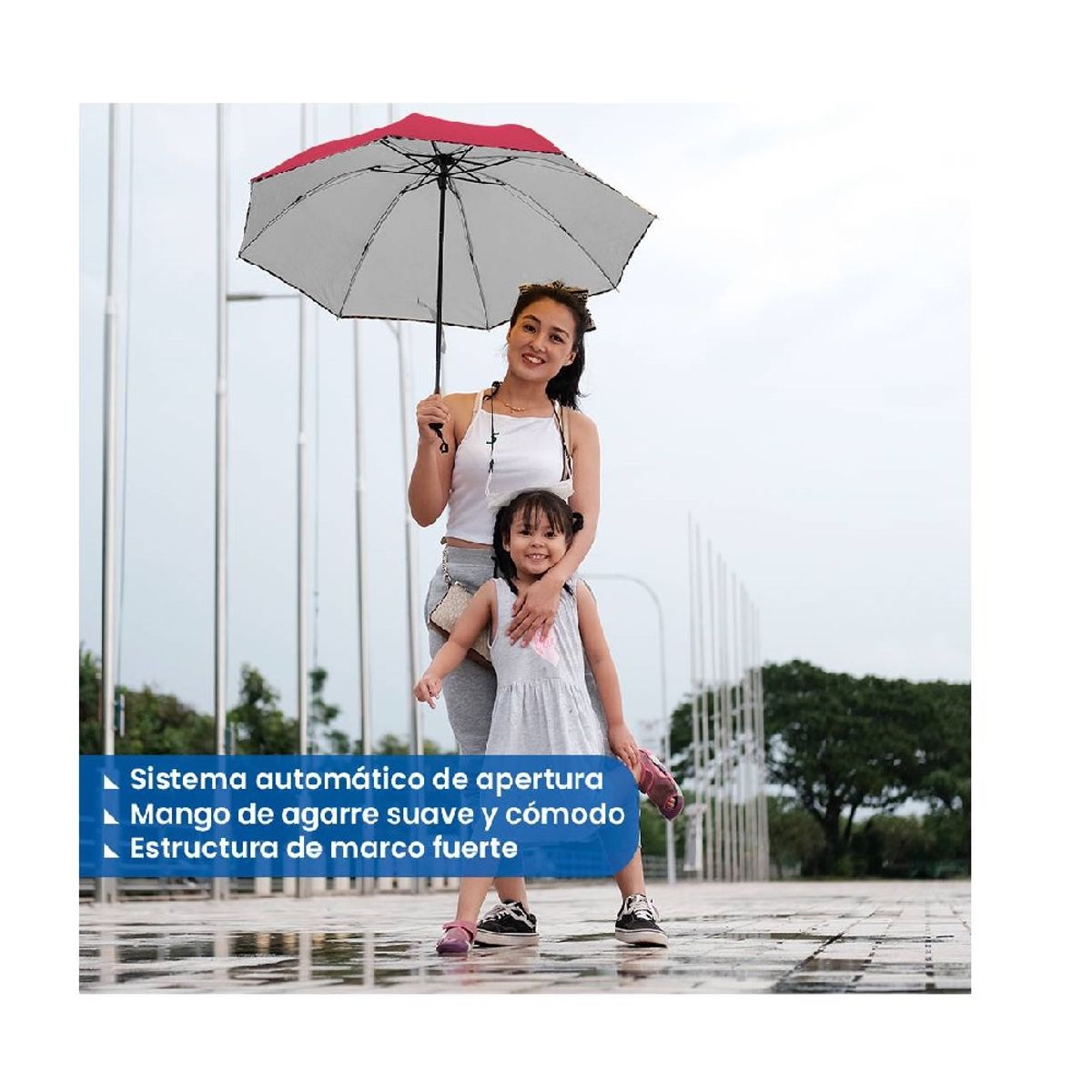 GENERICO - Sombrilla de Mano Paraguas Plegable para el Sol y Lluvia