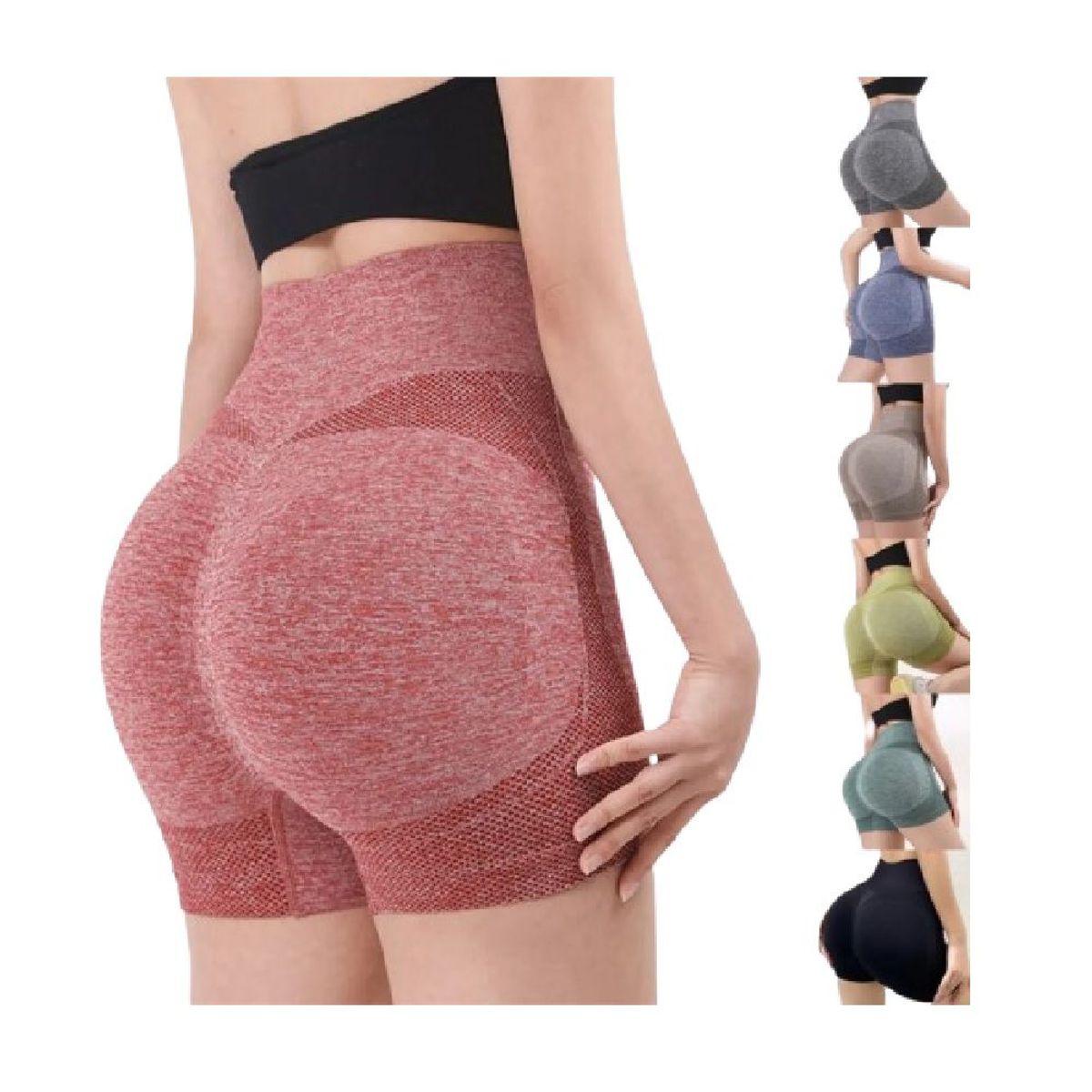 GENERICO - Short de Yoga Gimnasio con Push Up sin Costuras Color Variado