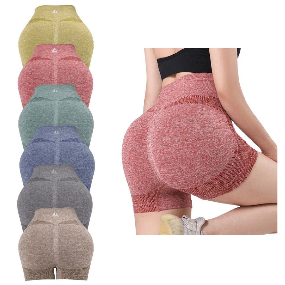 GENERICO - Short de Yoga Gimnasio con Push Up sin Costuras Color Variado