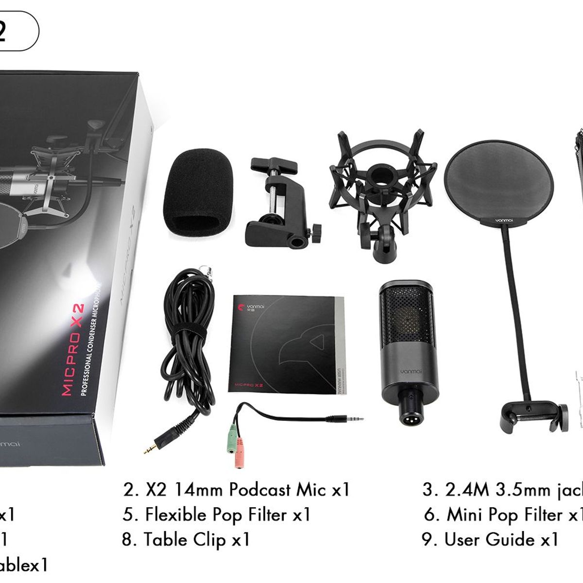 GENERICO - Micrófono condensador profesional yanmai mic pro x2-tienda