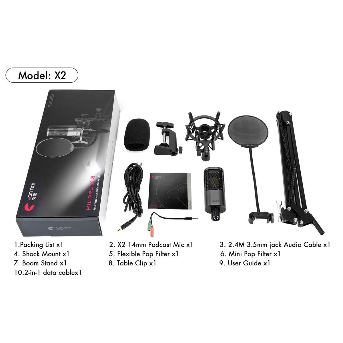 GENERICO - Micrófono condensador profesional yanmai mic pro x2-tienda