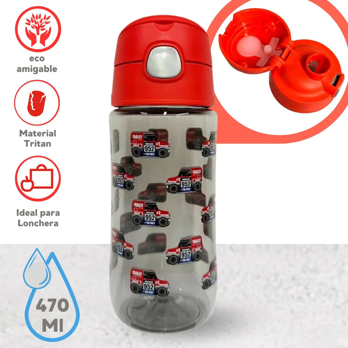 THERMOS - Botella hidratante para niños Fórmula 1 - 470ml