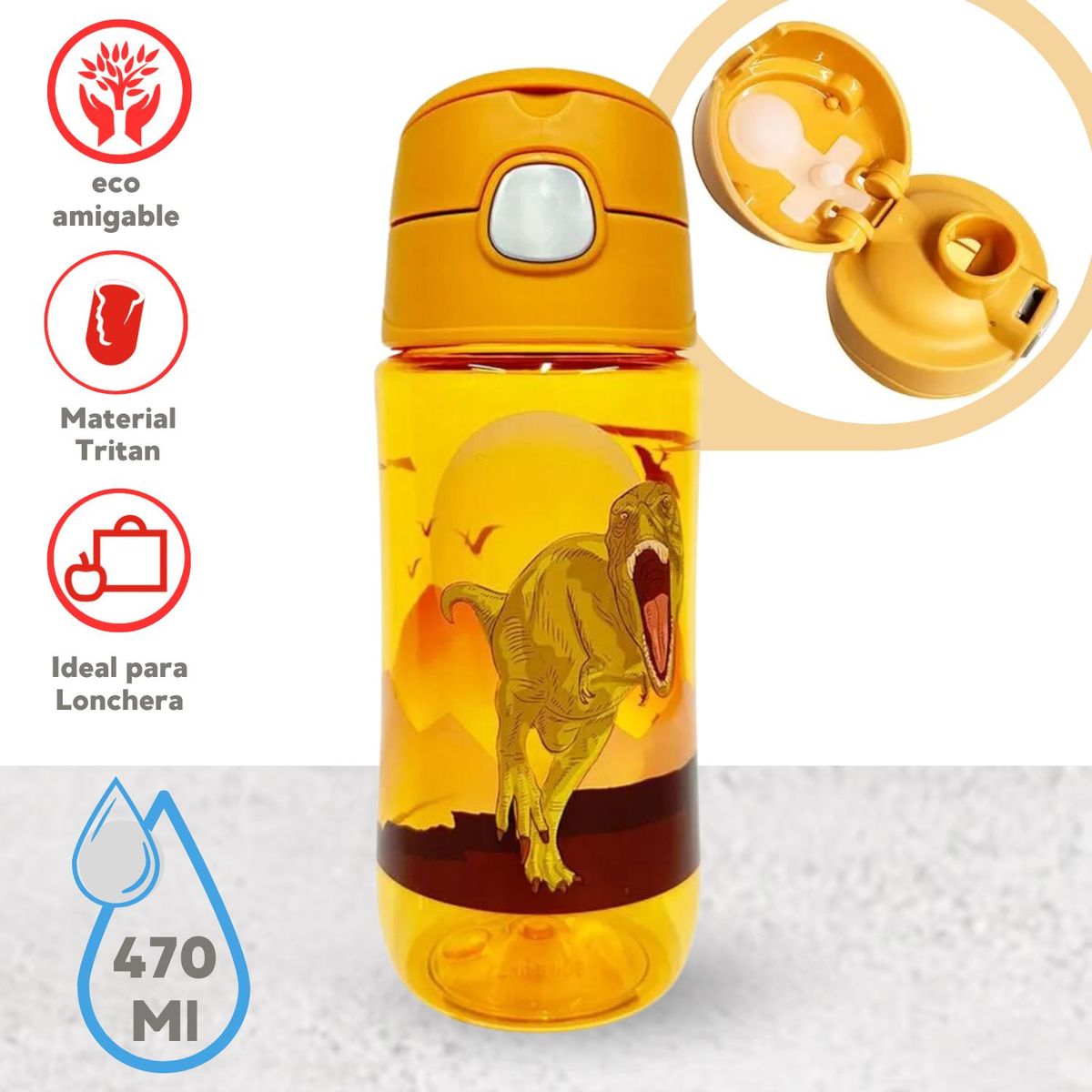 THERMOS - Botella hidratante para niños Dinosaurio  470ml