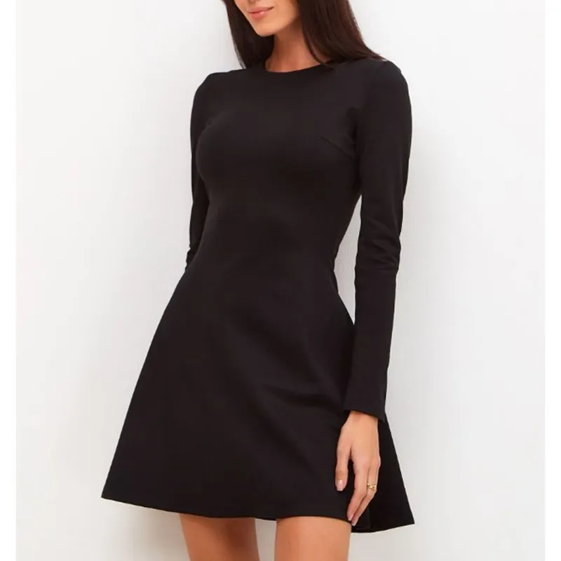 ZIMRAHYG - Vestido manga larga vestido corto casual vestidos para mujer