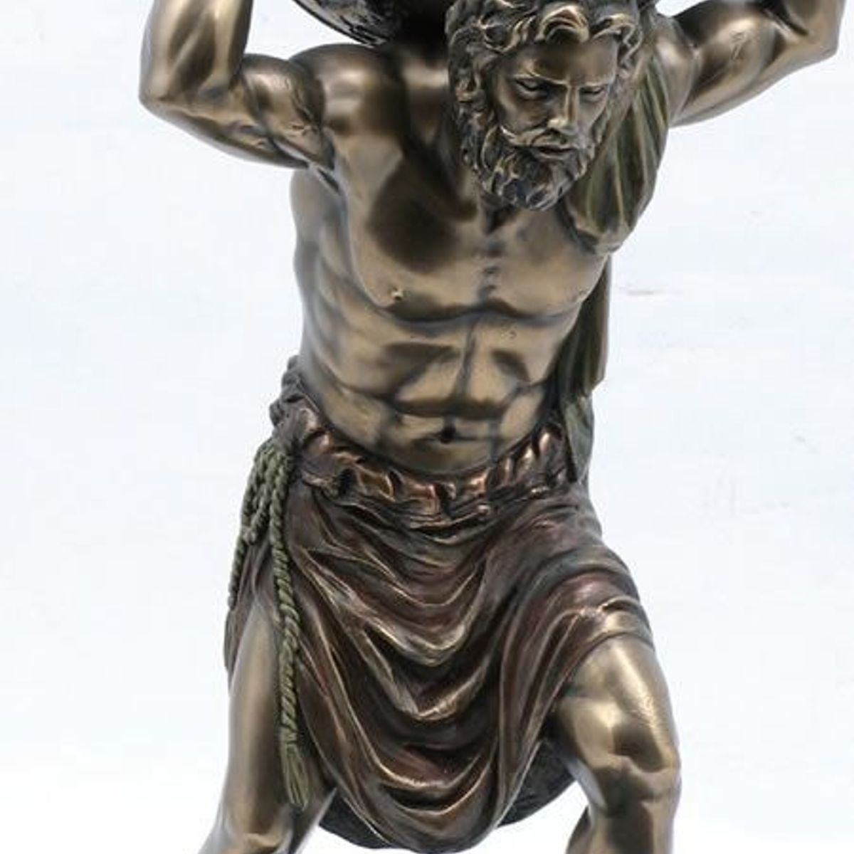 GENERICO - Imponente estatuilla adorno de Atlas Dorado