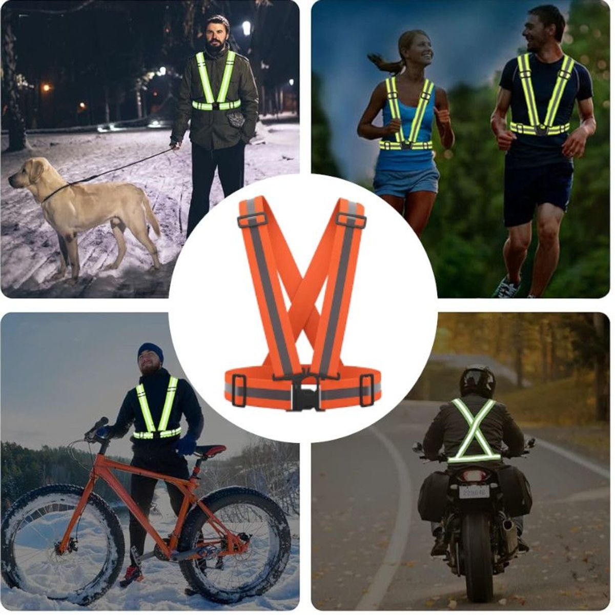 Chaleco Ajustable Seguridad Reflectivo Visibilidad Ciclista, marca GENERICO - Foto Principal