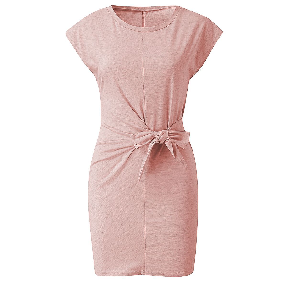 ZIMRAHYG - Vestidos ajustados en la cintura de manga corta para mujeres