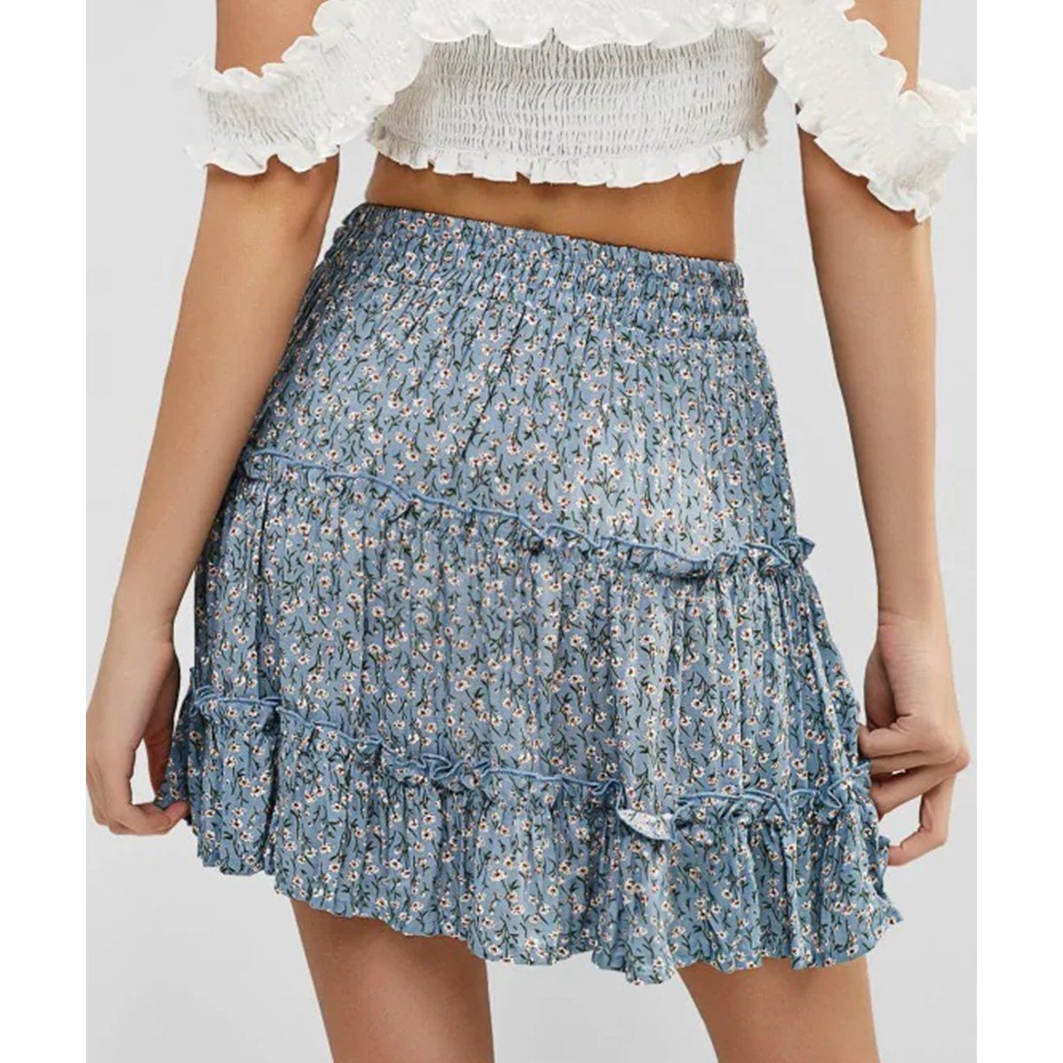 ZIMRAHYG - Moda mujer falda mujer de flores vestidos cortos faldas