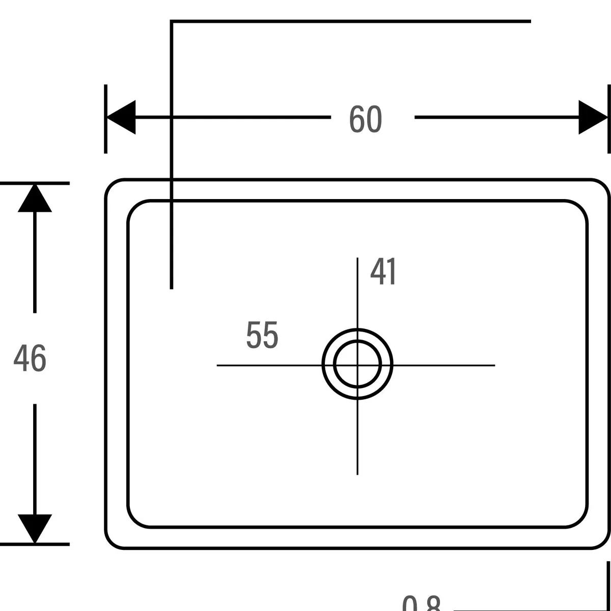 GENERICO - LAVADERO DE ACERO 1 POZA  60 X 46  BLACK  R-INOX