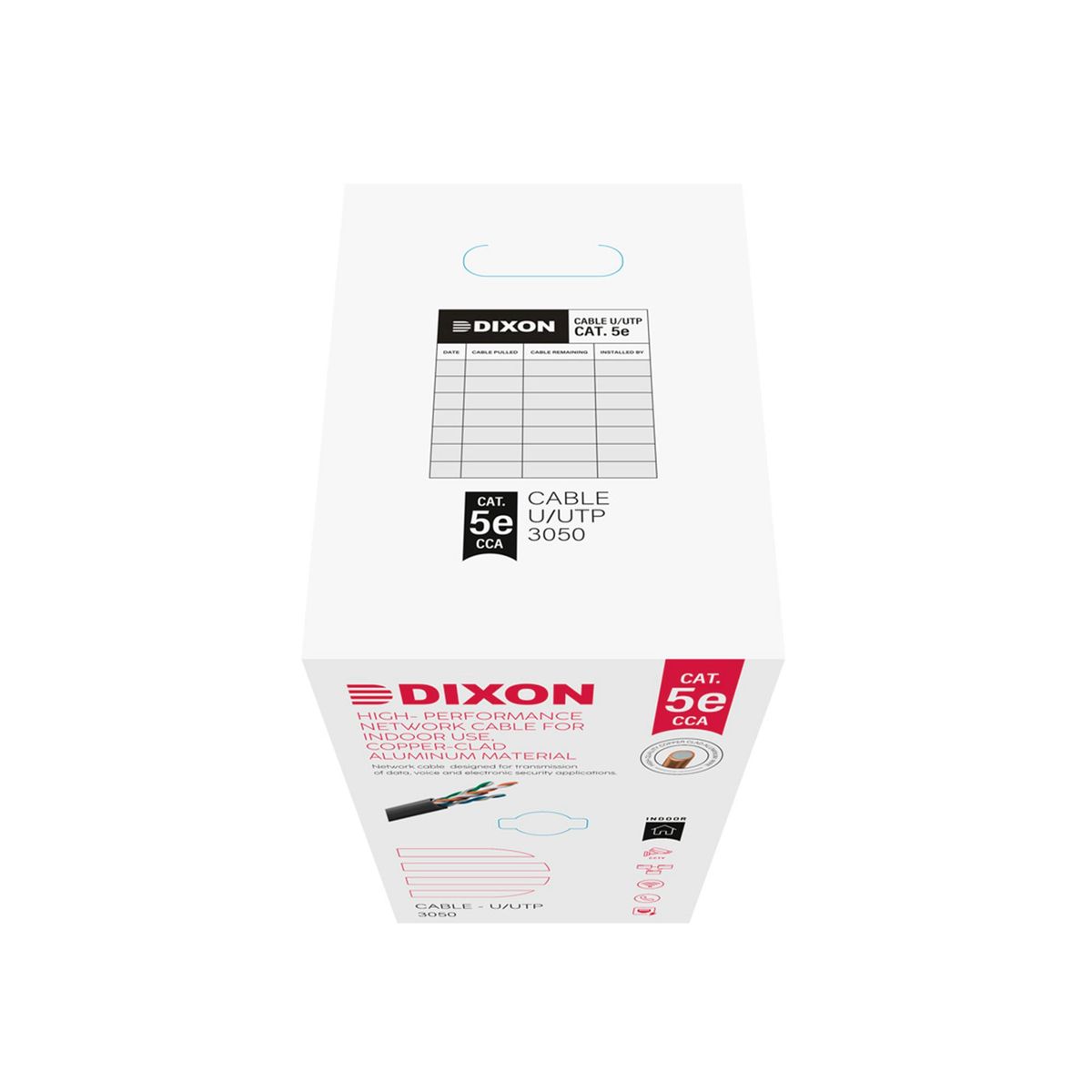 DIXON - CABLE DE RED DIXON 3050BK CAT.5E 4PX24AWG 305M, P/INTERIOR, NEGRO