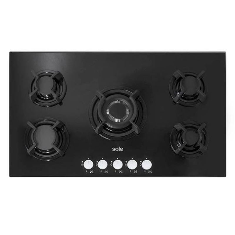 SOLE - Cocina empotrable Sole vidrio templado SOLCO033 5 hornillas
