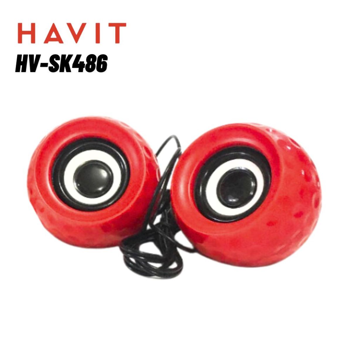 HAVIT - Havit HV-SK486 Parlante Alámbrico 6W USB 2.0 y entrada Auxiliar - Rojo