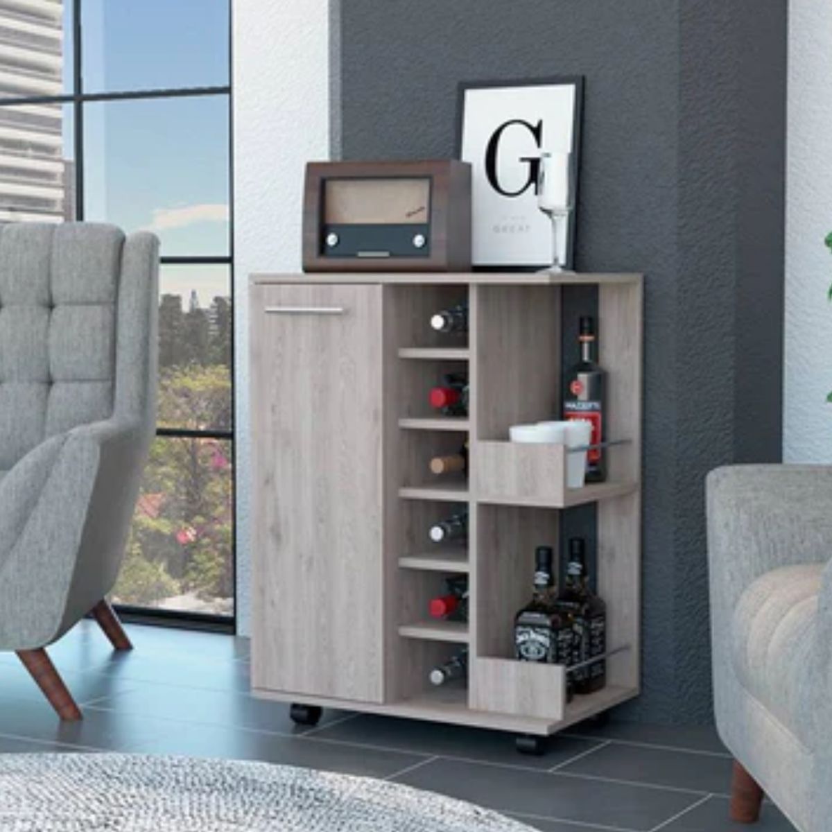 GENERICO - Bar Cart Ceniza  - PETROX HOME
