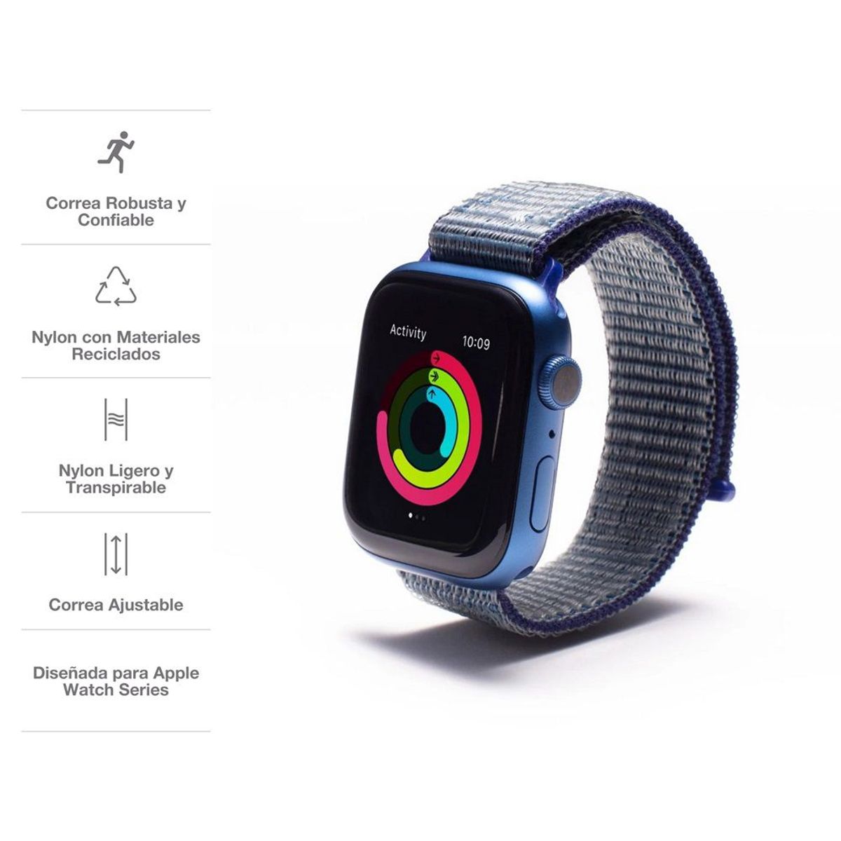 GEAR4 - Correa de reloj deportiva Gear4 Apple Watch de 45 44 42mm Azul Marino