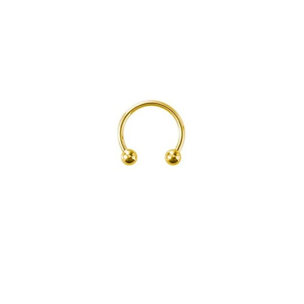 GENERICO - Piercing dorado para septum smiley labret nariz labio oreja 10mm