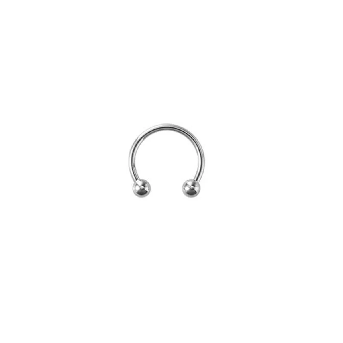 GENERICO - Piercing plateado para septum smiley labret nariz labio oreja 10mm