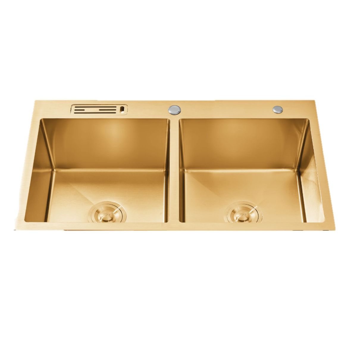 GENERICO - LAVADERO DE ACERO 2 POZA  82 X 45  RECTANGULAR GOLDEN  R-INOX