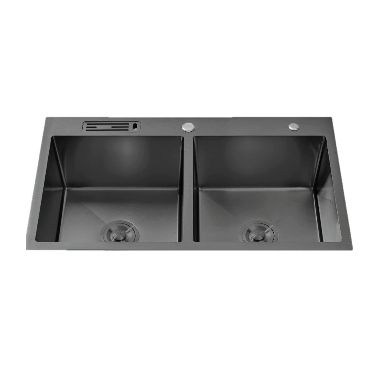 GENERICO - LAVADERO DE ACERO 2 POZA  84 X 48  RECTANGULAR BLACK  R-INOX