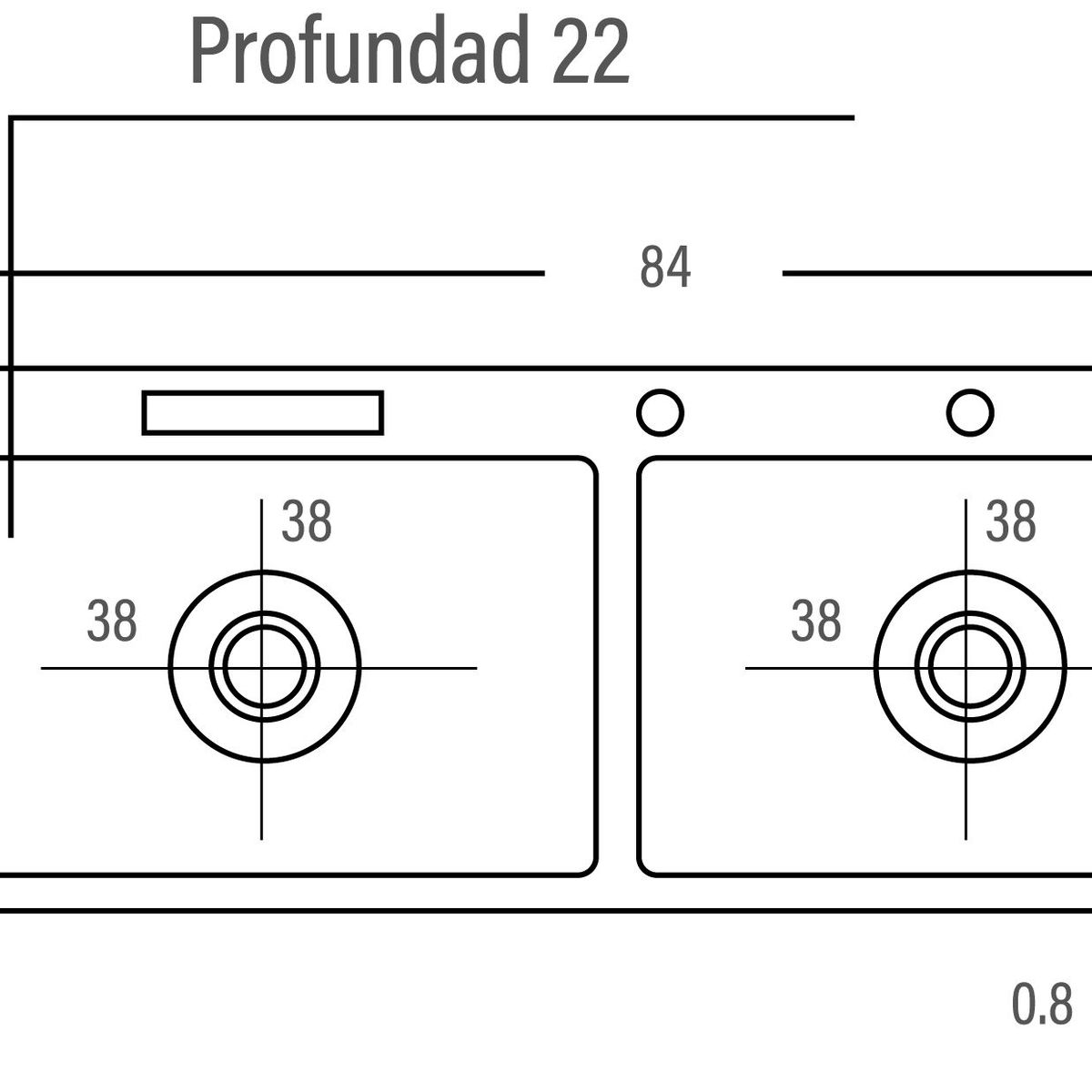 GENERICO - LAVADERO DE ACERO 2 POZA  84 X 48  RECTANGULAR BLACK  R-INOX