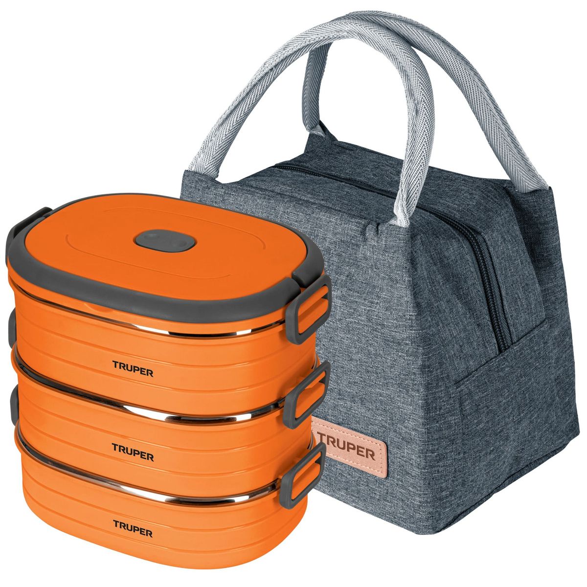 TRUPER - Lonchera térmica portamienda  de acero inoxidable, Truper
