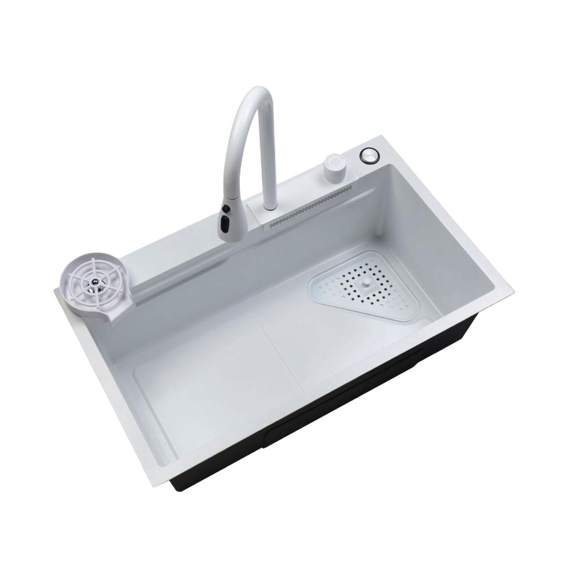 GENERICO - LAVADERO DE ACERO 1 POZA  75 X 45 C/GRIFERIA WHITE  R-INOX