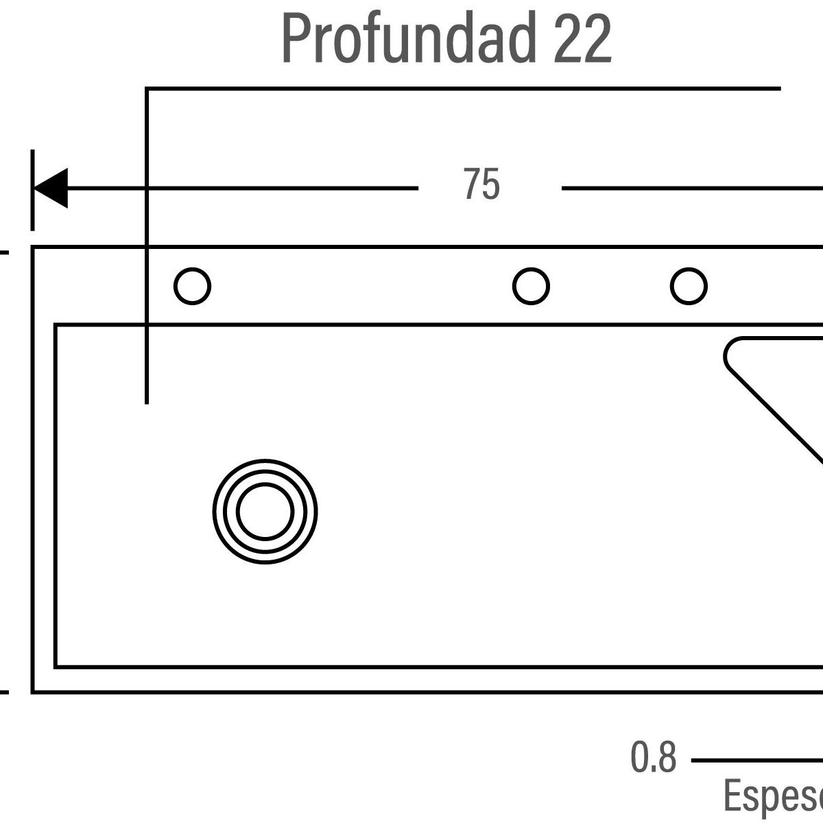 GENERICO - LAVADERO DE ACERO 1 POZA  75 X 45 C/GRIFERIA WHITE  R-INOX