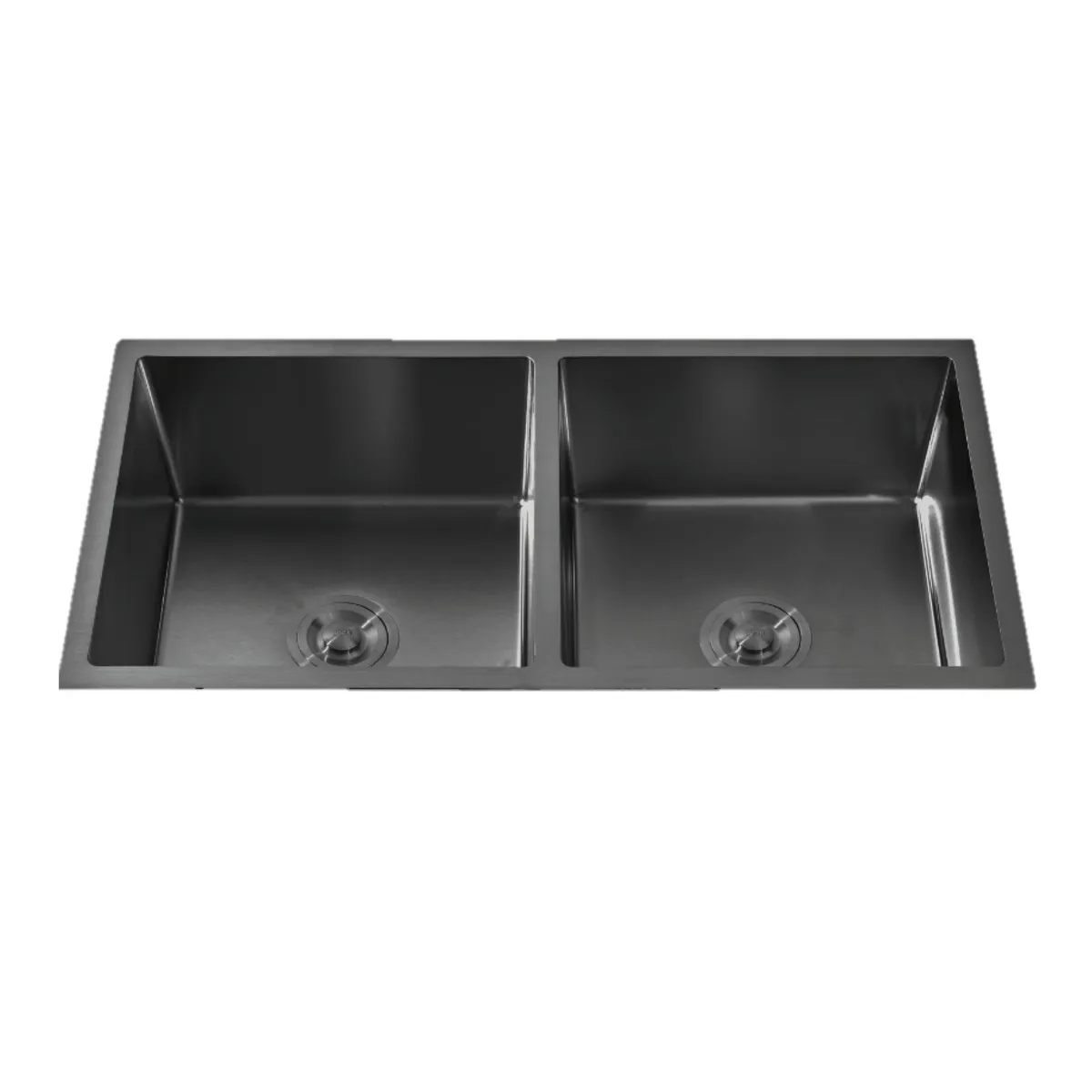 GENERICO - LAVADERO DE ACERO 2 POZA RECTANGULAR 81X48 BLACK  R-INOX