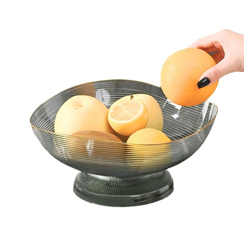 ELMEJORPRECIO - Frutero Con Base Escurridor Para Snacks Ondas Transparente Gris