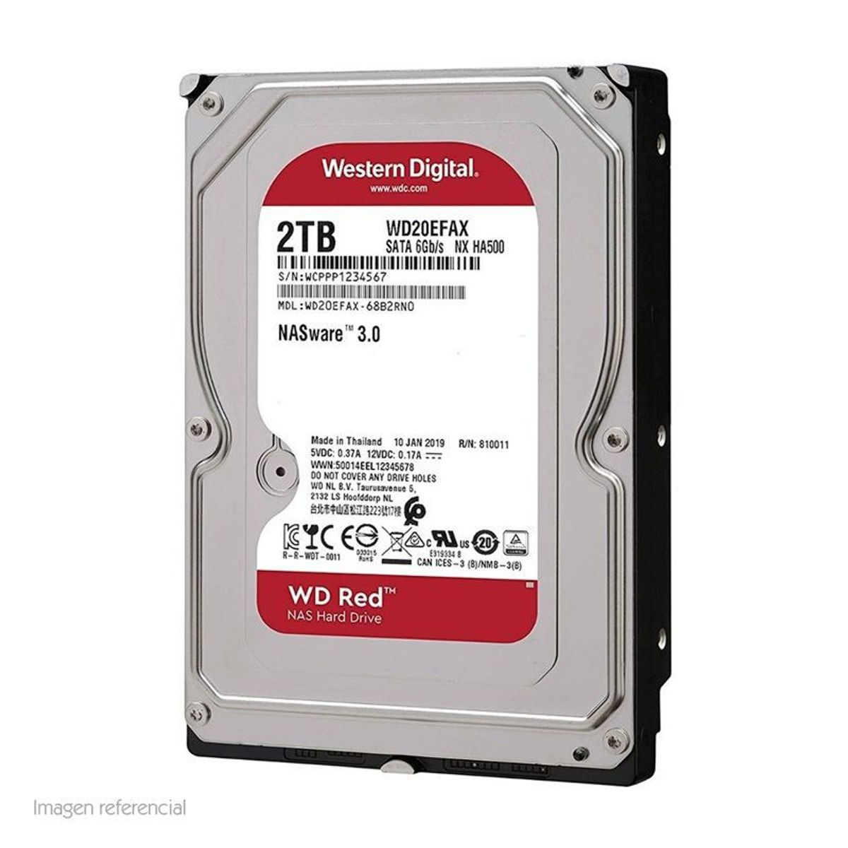WESTER DIGITAL - Disco duro WD Red Plus WD20EFZX 2TB SATA 5400rpm 35 Cache 128MB